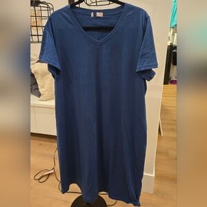 Cozy Blue V-Neck Nightgown